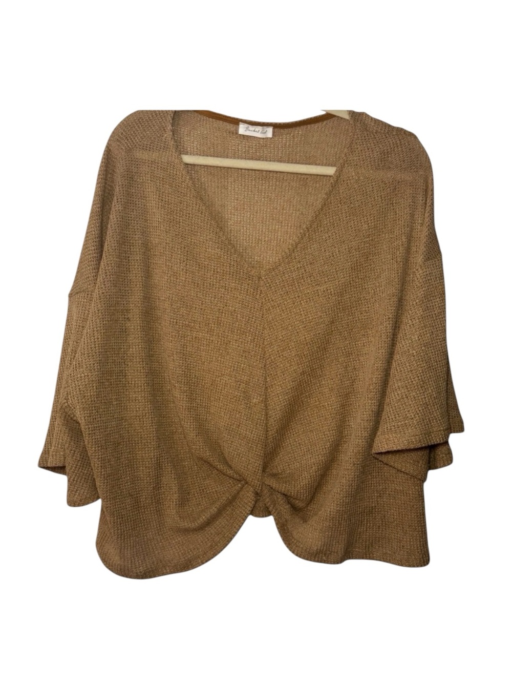 BUCKETLIST Brown V-Neck Sweater with Oversized Fit